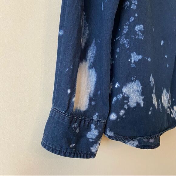Current Elliott-Acid Washed Dark Wash Denim Button Down (Size:3) - Picture 6 of 10